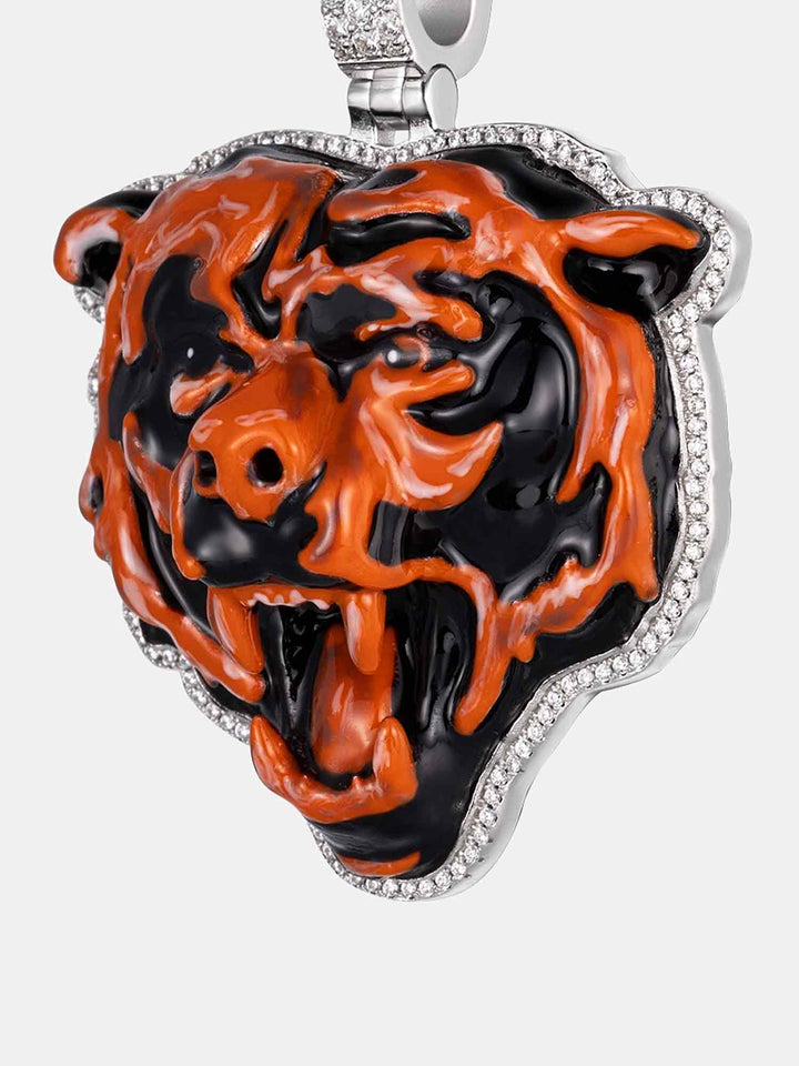 Made To Order Moissanite Enamel Bear Pendant
