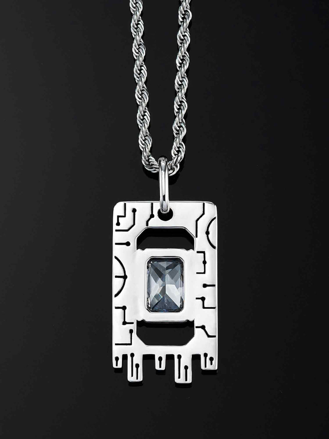 Cyberpunk Fluorescent Memory Chip Pendant