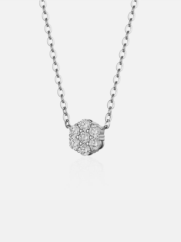 Moissanite Cluster Hexagon Adjustable Necklace