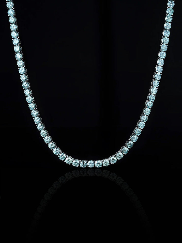 Rare Blue Moissanite Tennis Chain