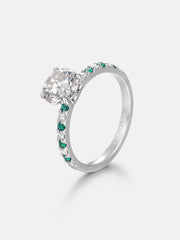 2CT Moissanite Engagement Ring With Side Diamond