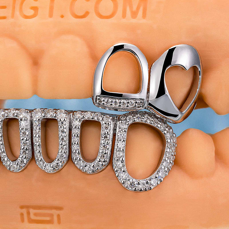 Top 4 Heart Style W Bottom 6 Grillz