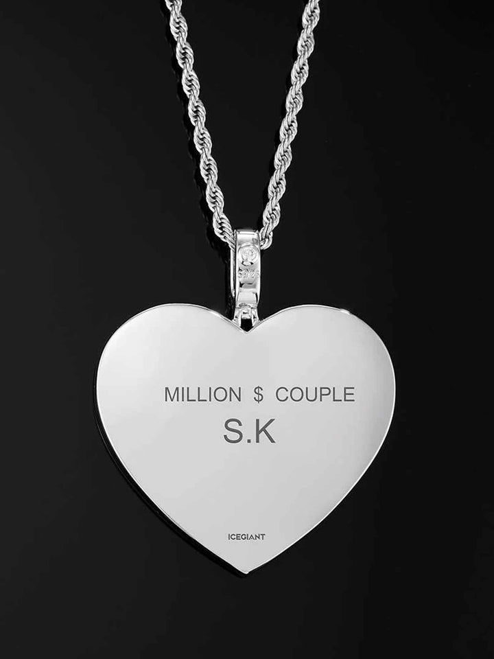925 Sterling Silver Custom Heart Shaped Picture Pendant
