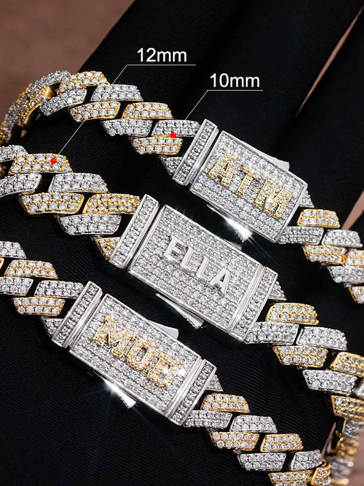 S925 Moissanite Prong Cuban Bracelet