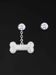 925 Sterling Silver Iced Bone Earrings