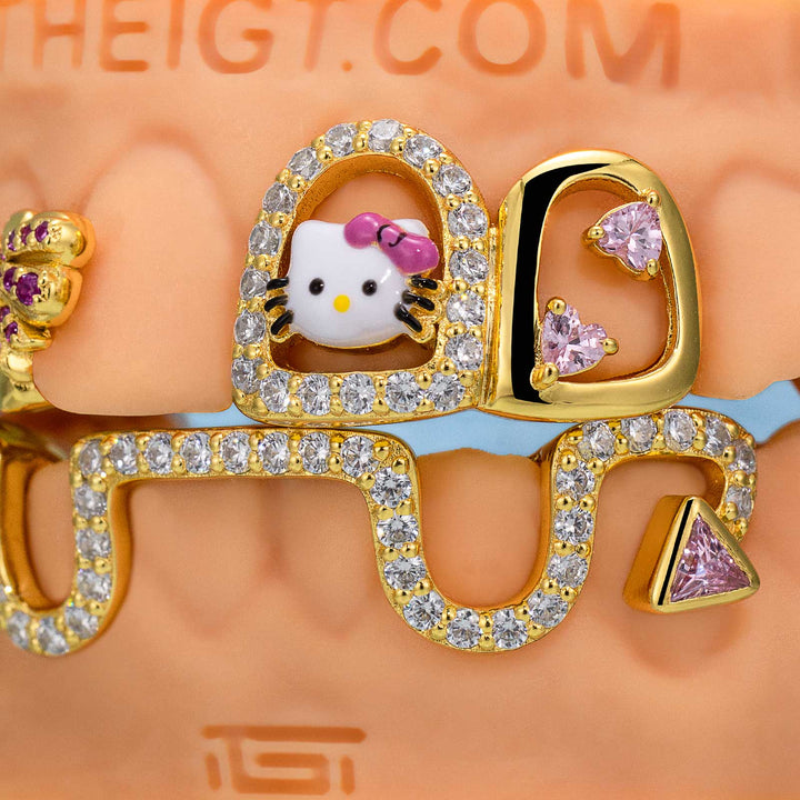 Top Opal W Bunny Tail Bar Grillz