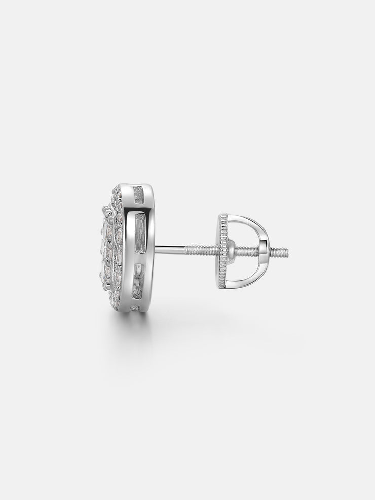 Double-layer Full Iced Moissanite Square Earrings