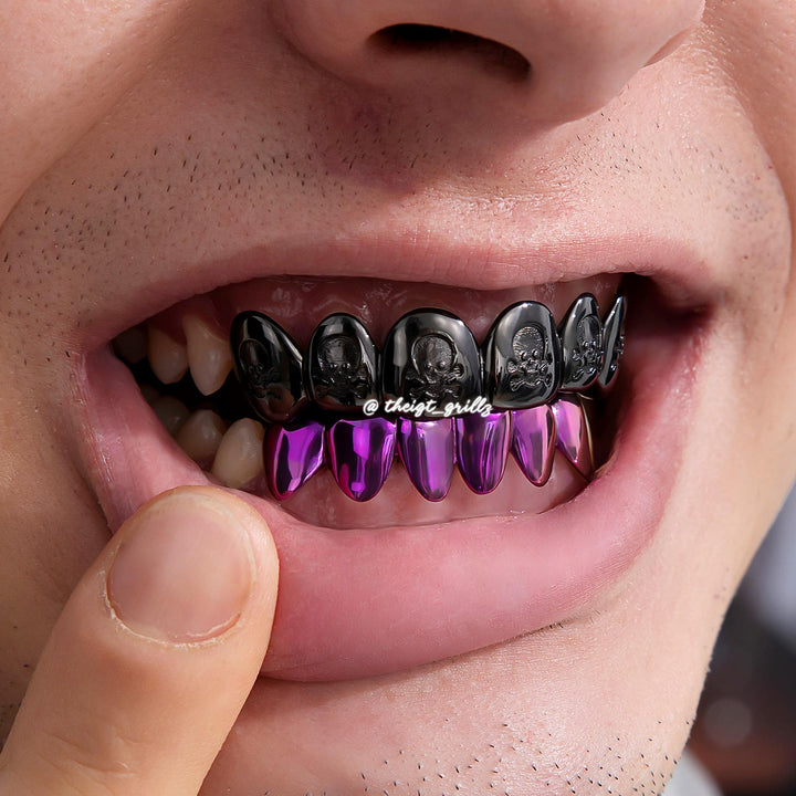Death Row Skull & Purple Titanium Grillz