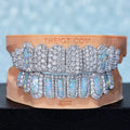 2.5mm Pave Setting Cross Style Opal Diamond Grillz