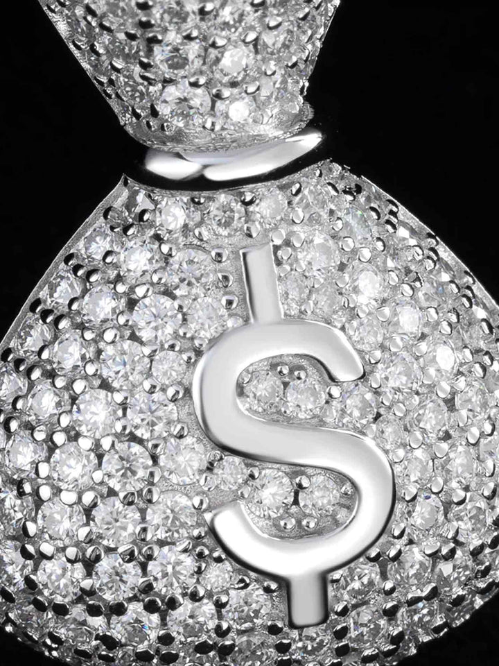 Solid Gold Diamond Money Bag Pendant - deposit