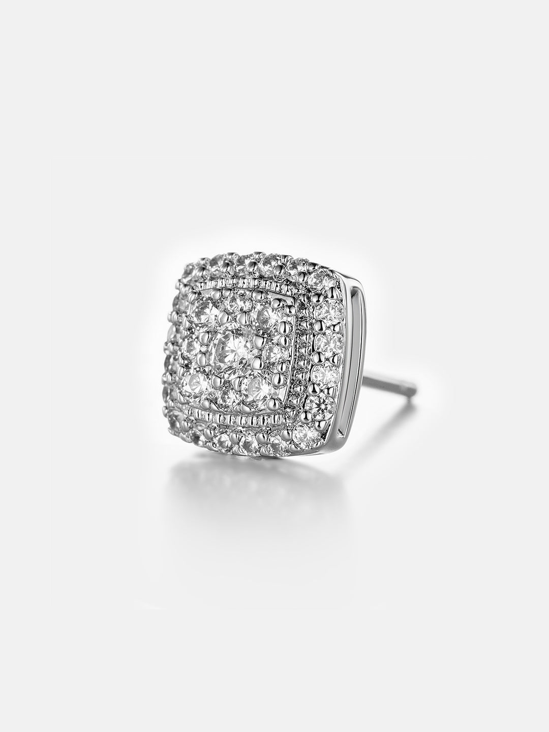 Moissanite Square Cluster Stud Earrings