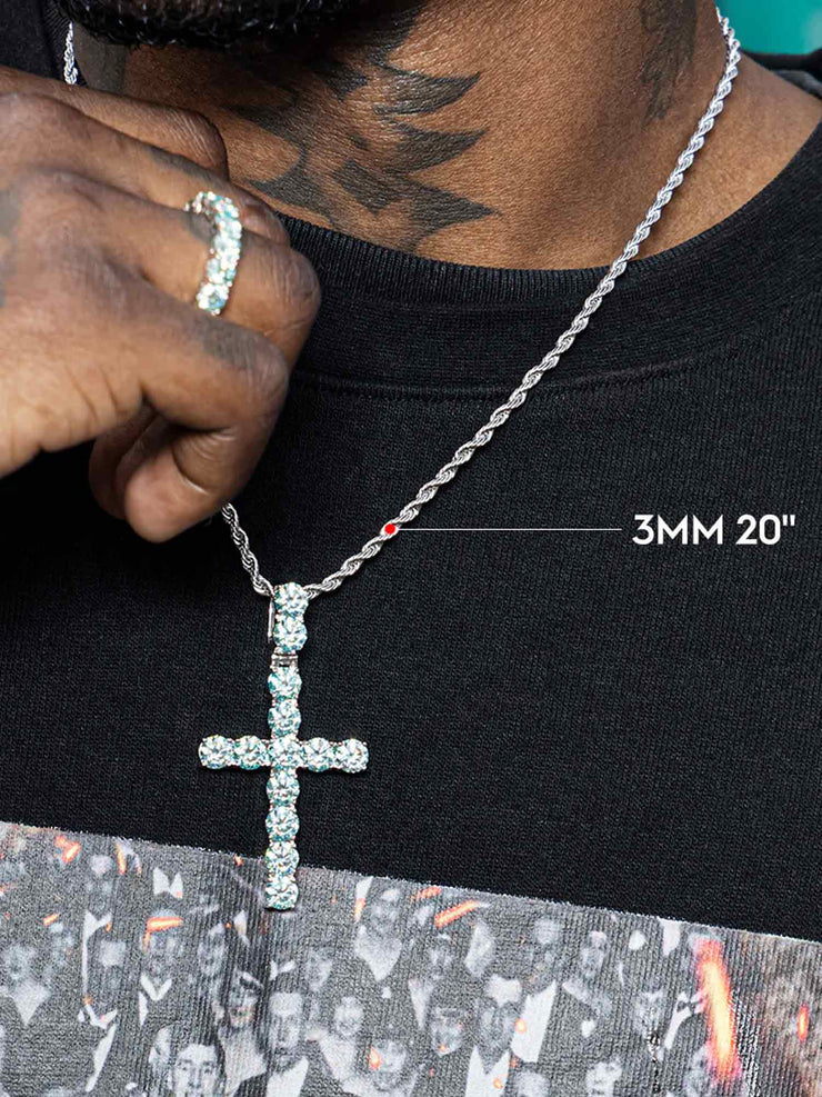 13CT S925 Moissanite Cross Pendant