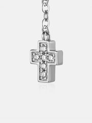 Cross Dangle Moissanite Stud Earrings