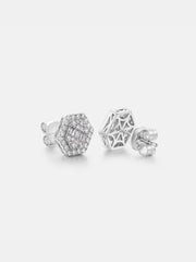 Baguette & Round Moissanite Hexagon Earrings