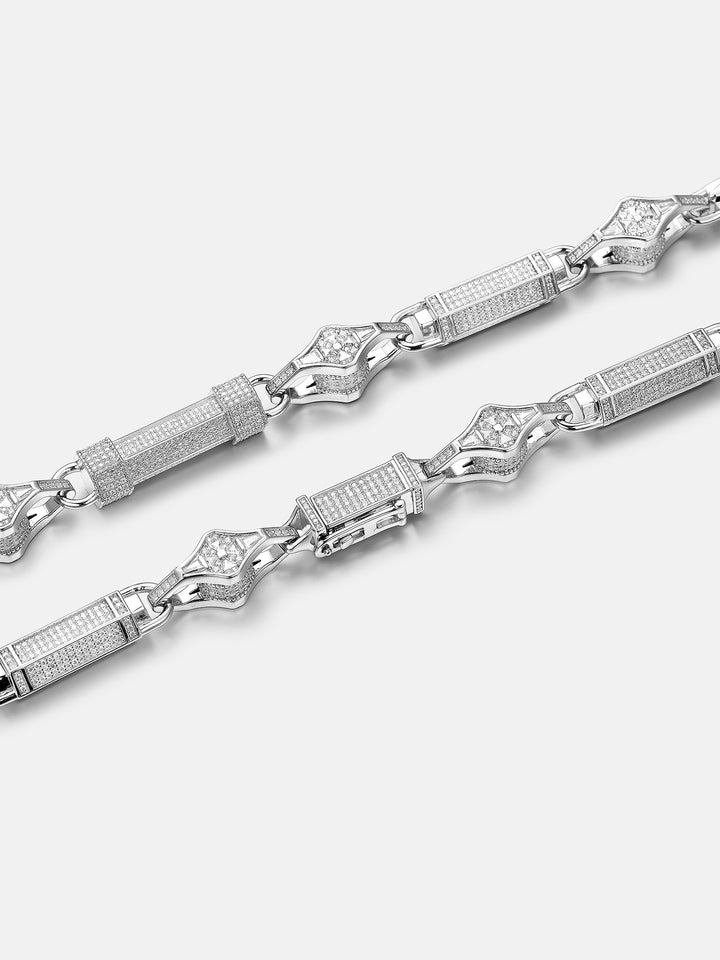 8.5MM Moissanite Hexagon Cylindrical Chain