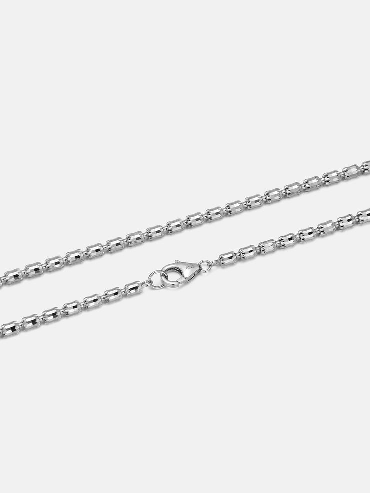 3mm Barrel Crystal Cut Bead Chain