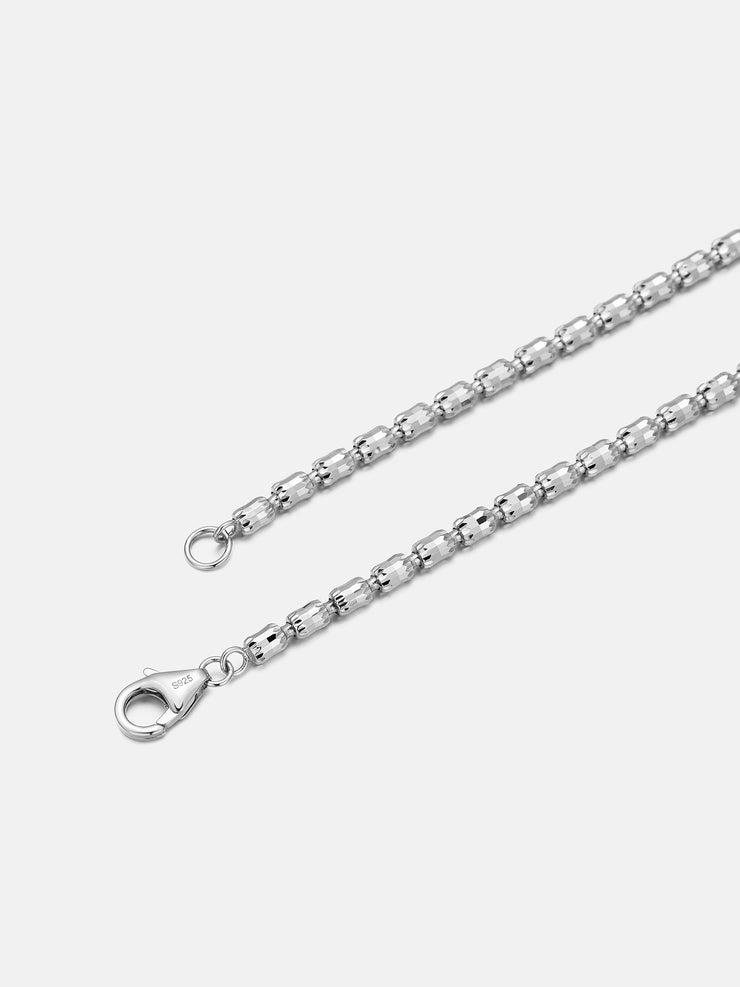 3mm Barrel Crystal Cut Bead Chain