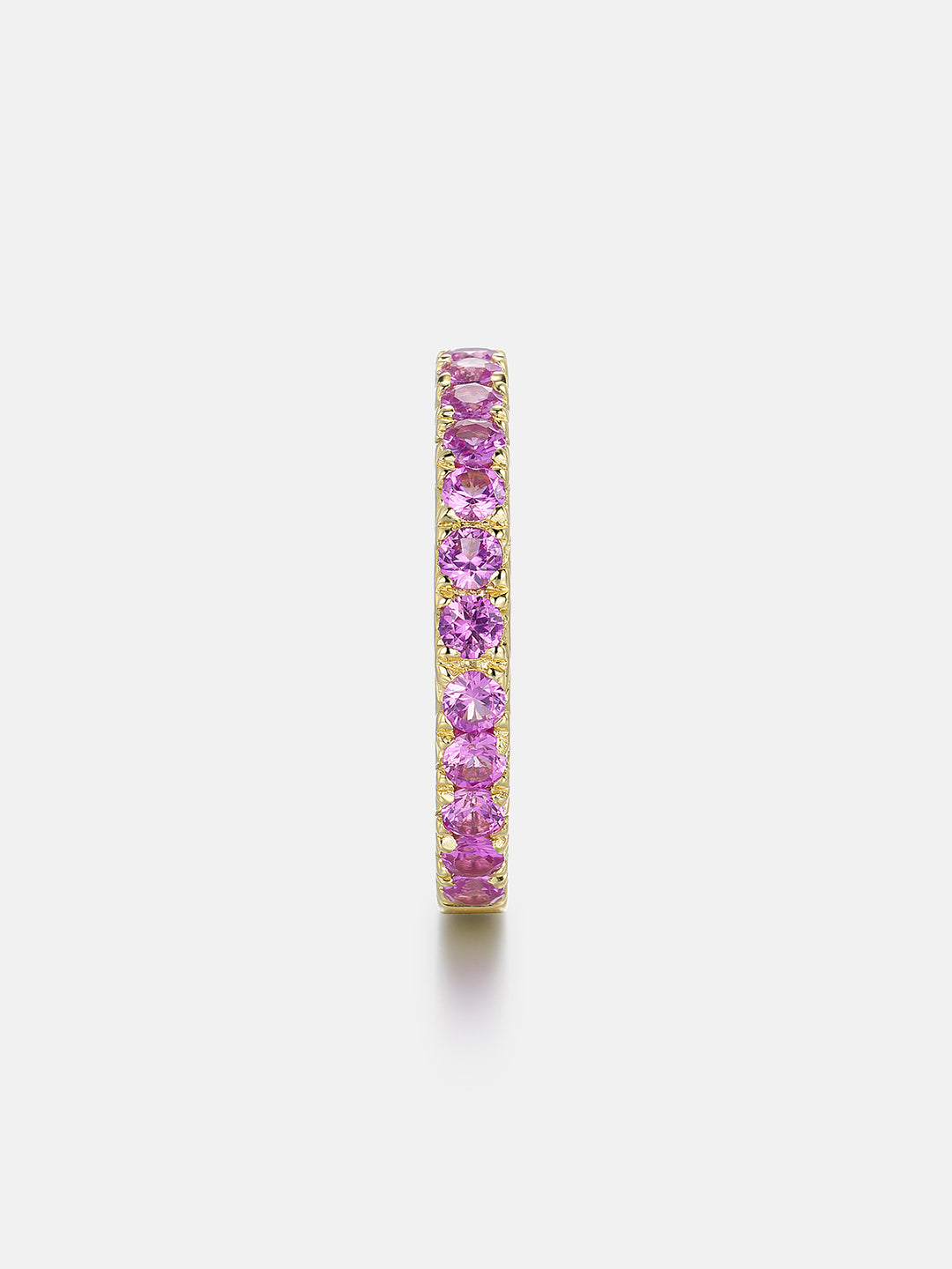 3mm Pink Gem Half Eternity Band Ring