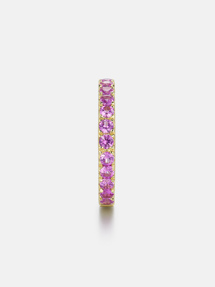 3mm Pink Gem Half Eternity Band Ring