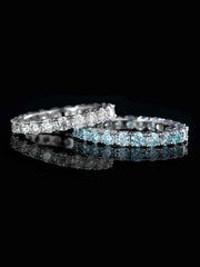 3mm Blue Moissanite Eternity Ring