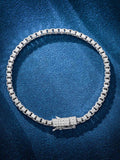 3mm Square Box Bracelet With Moissanite Clasp