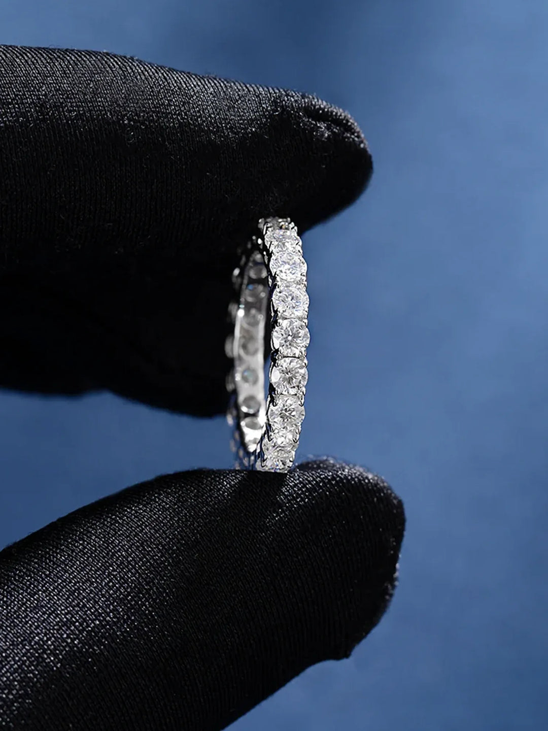 14K Solid Gold 3mm Moissanite Eternity Ring