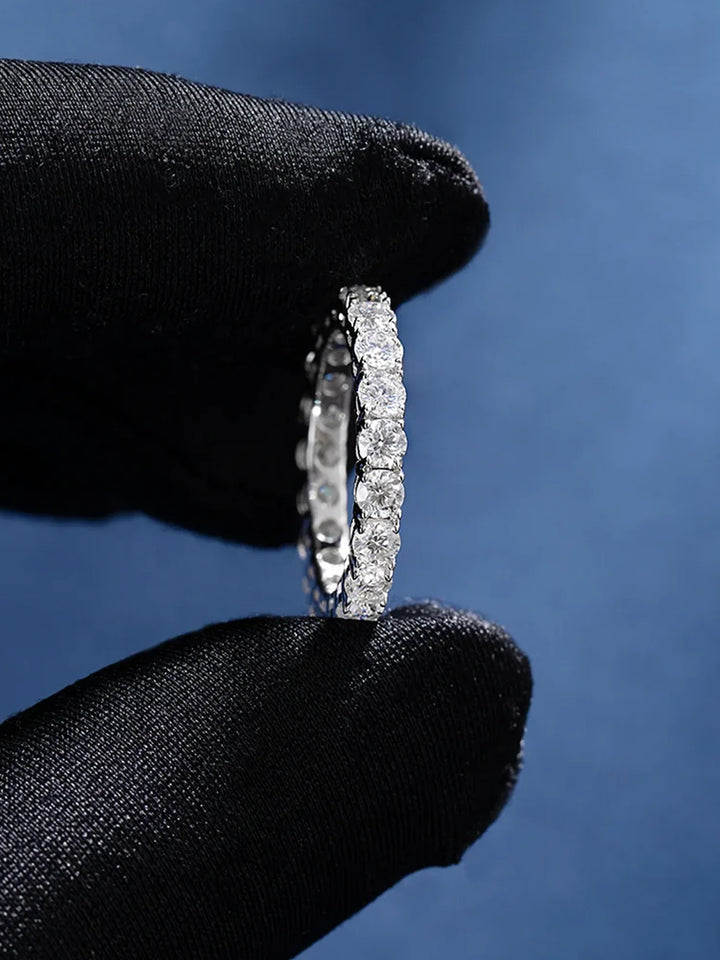 14K Solid Gold 3mm Moissanite Eternity Ring