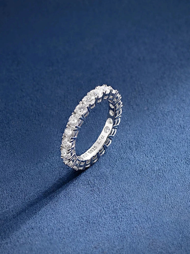 14K Solid Gold 3mm Moissanite Eternity Ring