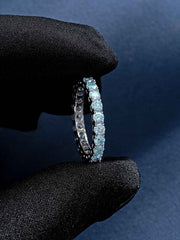 3mm Blue Moissanite Eternity Ring