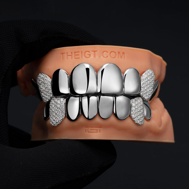 Custom Polished Gold & Diamond Grillz