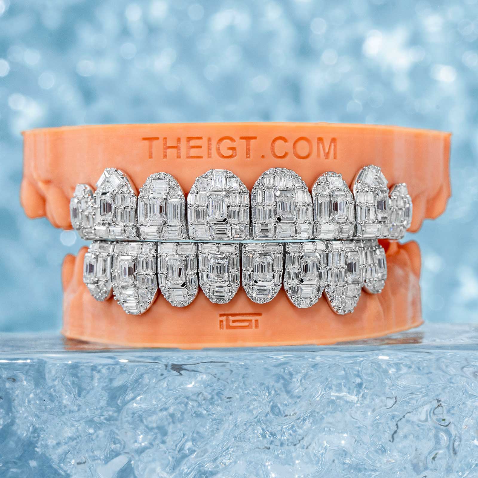 Custom Grillz Silver – Fully Iced Emerald Cut | TheIGT – ICEGIANT