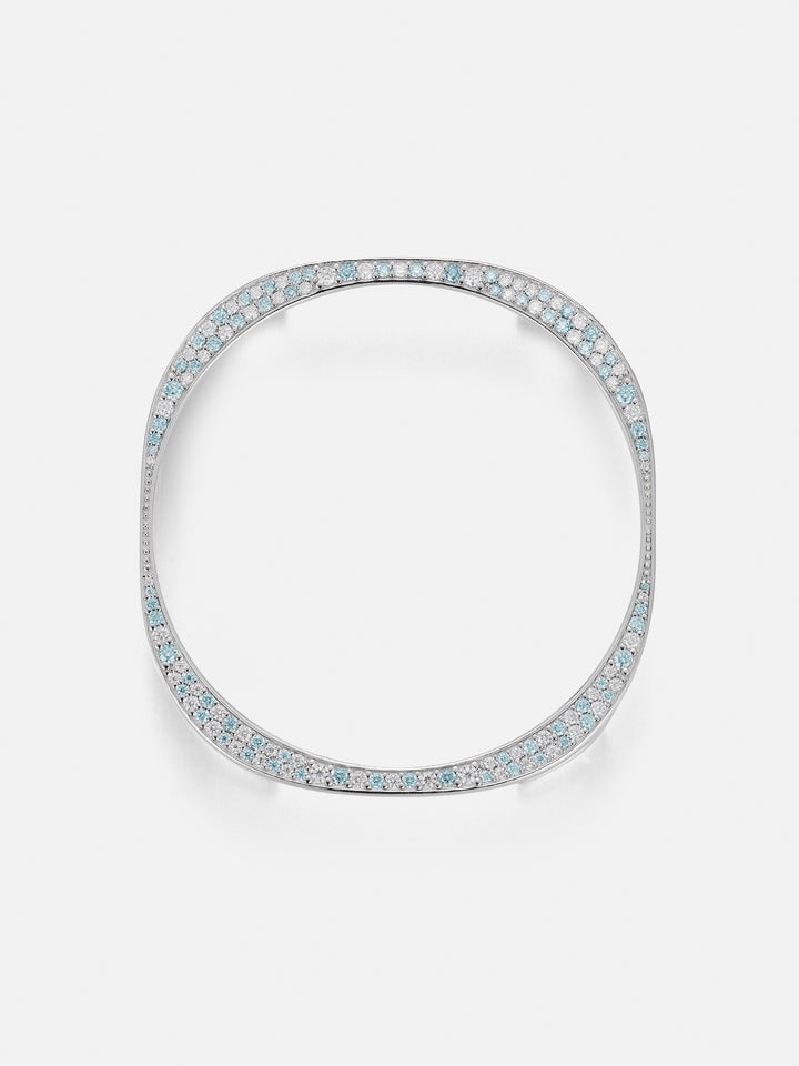 46mm Blue & White Moissanite Bezel Case for Galaxy Watch 8 Classic