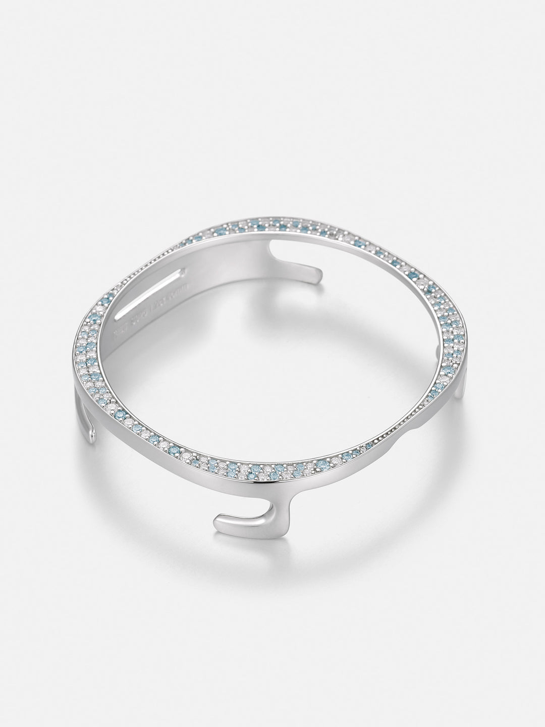 46mm Blue & White Moissanite Bezel Case for Galaxy Watch 8 Classic