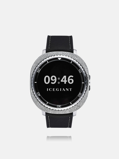 46mm Silver Moissanite Bezel Case Cover For Galaxy Watch8 Classic