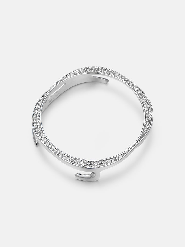 46mm Silver Moissanite Bezel Case Cover For Galaxy Watch8 Classic