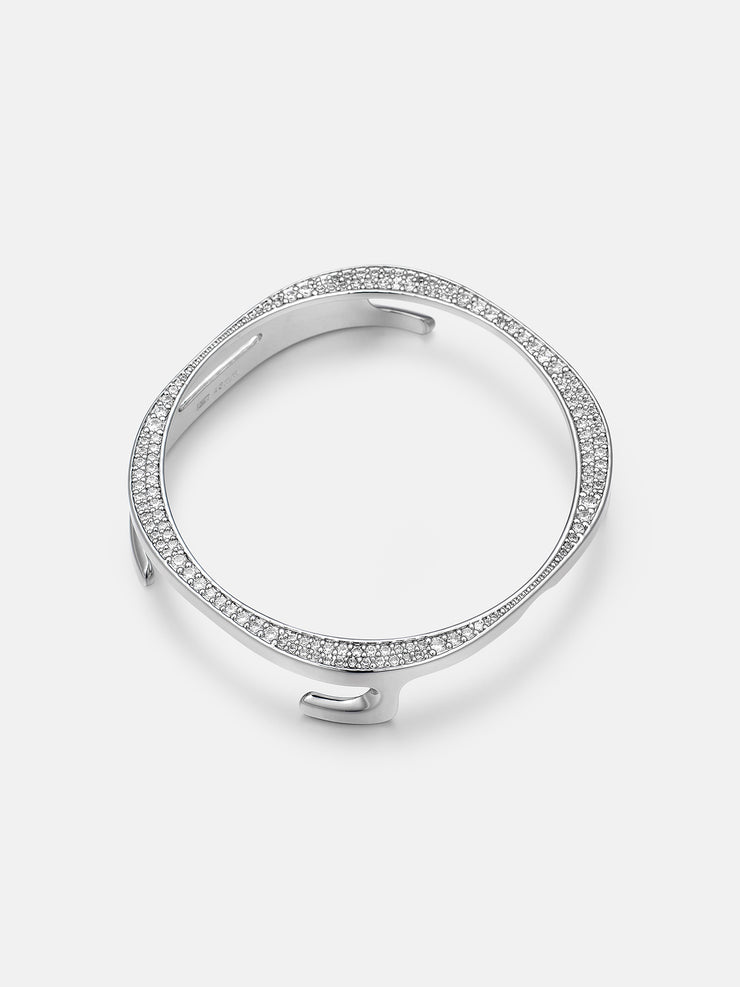 46mm Silver Moissanite Bezel Case Cover For Galaxy Watch8 Classic