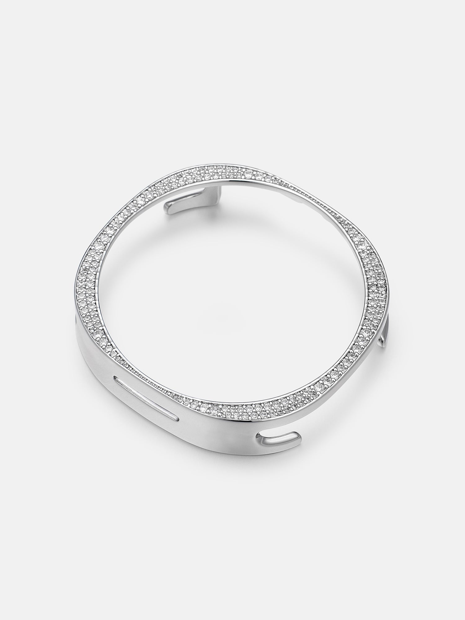 46mm Silver Moissanite Bezel Case Cover For Galaxy Watch8 Classic