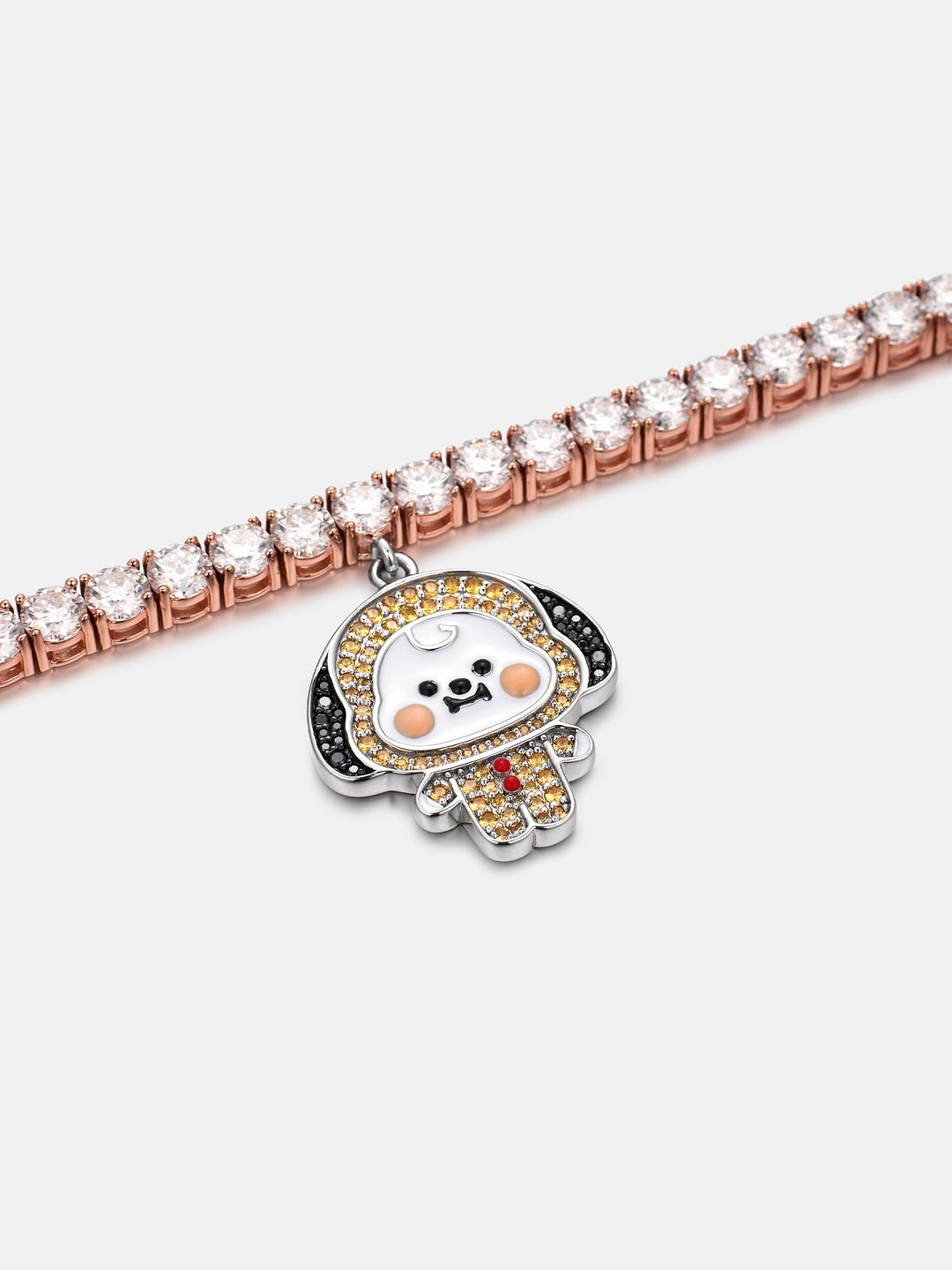 4MM Moissanite Tennis Bracelet With Colored Iced Charms