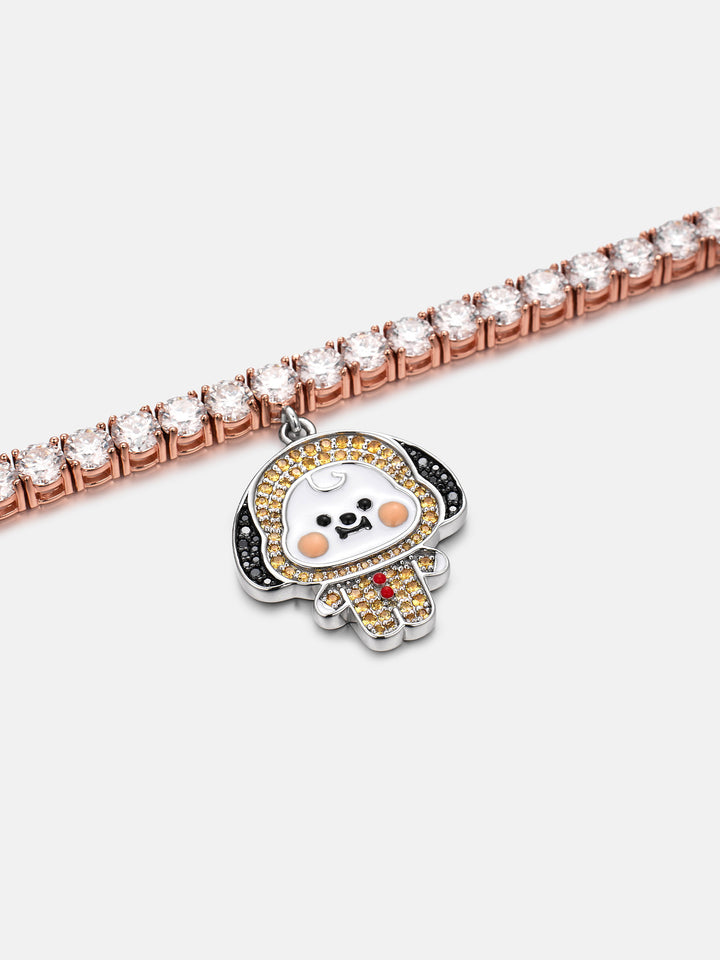 4MM Moissanite Tennis Bracelet With Colored Iced Charms