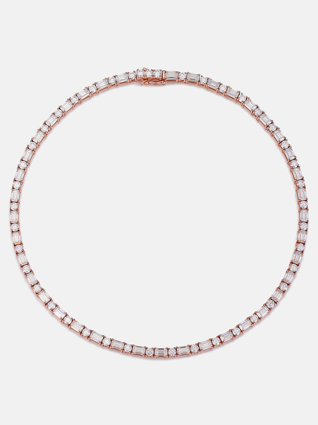 4MM Mossianite Emerald & Round Cut Tennis Chain