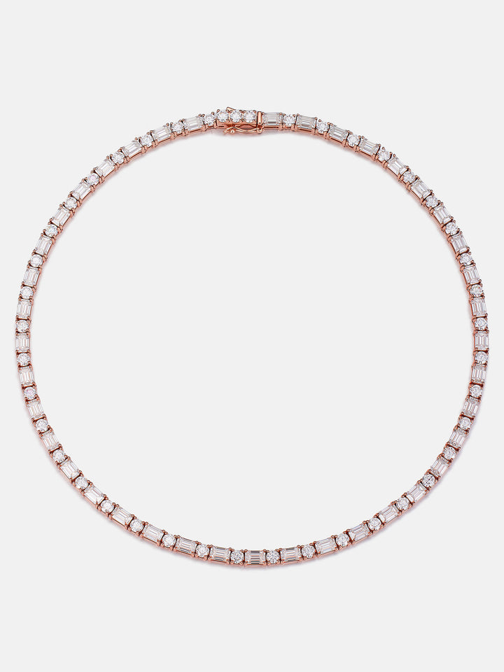 4MM Mossianite Emerald & Round Cut Tennis Chain