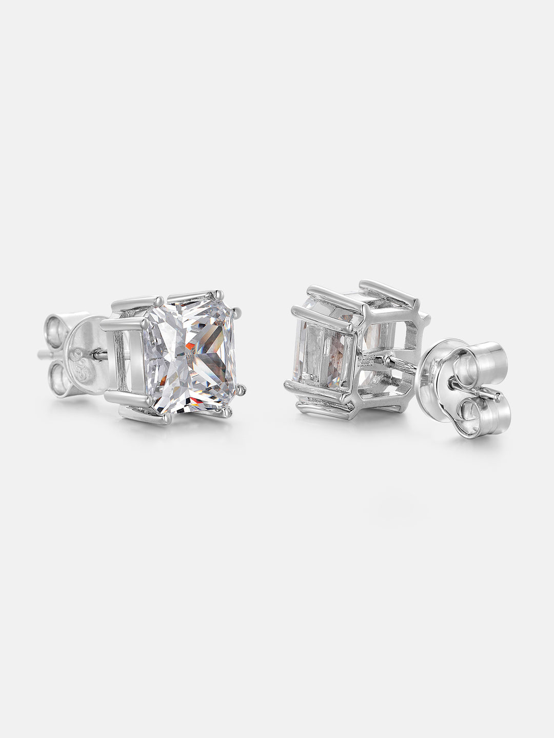 2.5CT Asscher Solitaire Moissanite Earrings