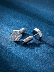 S925 Hexagonal Nut Stud earrings