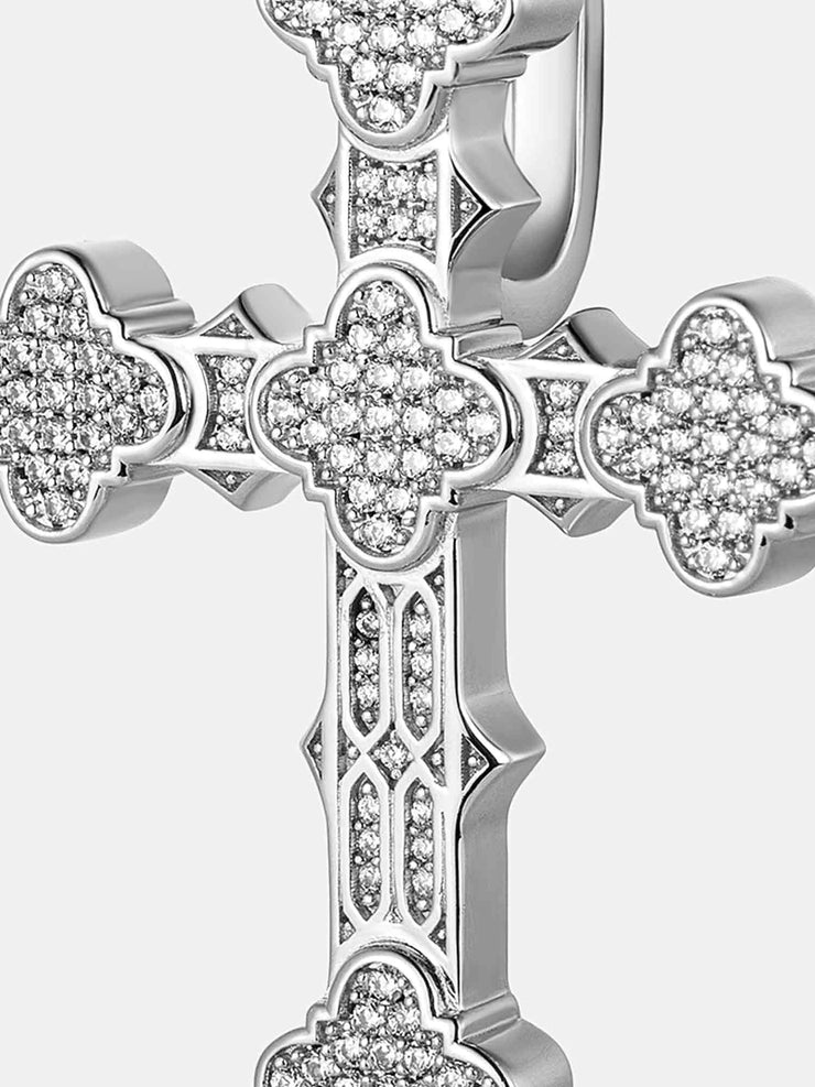 S925 Moissanite Eastern Orthodox Cross Pendant