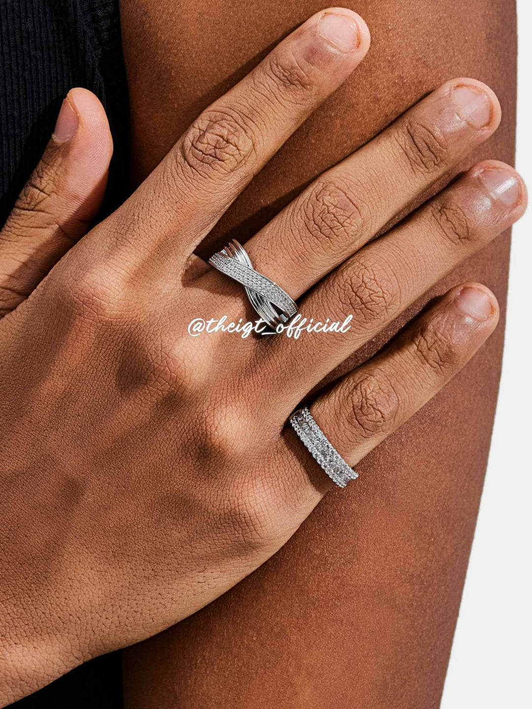 Baguette & Round Triple Row Moissanite Ring