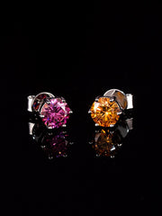 Certified Pink Moissanite Stud Earrings-2.00CT Total