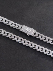 925 Sterling Silver Moissanite Cuban Chain