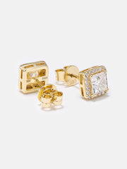 Custom S925 Princess Cut Stud Earrings