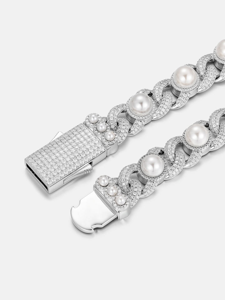Made to Order 16MM S925 Moissanite Pearl Cuban Chain