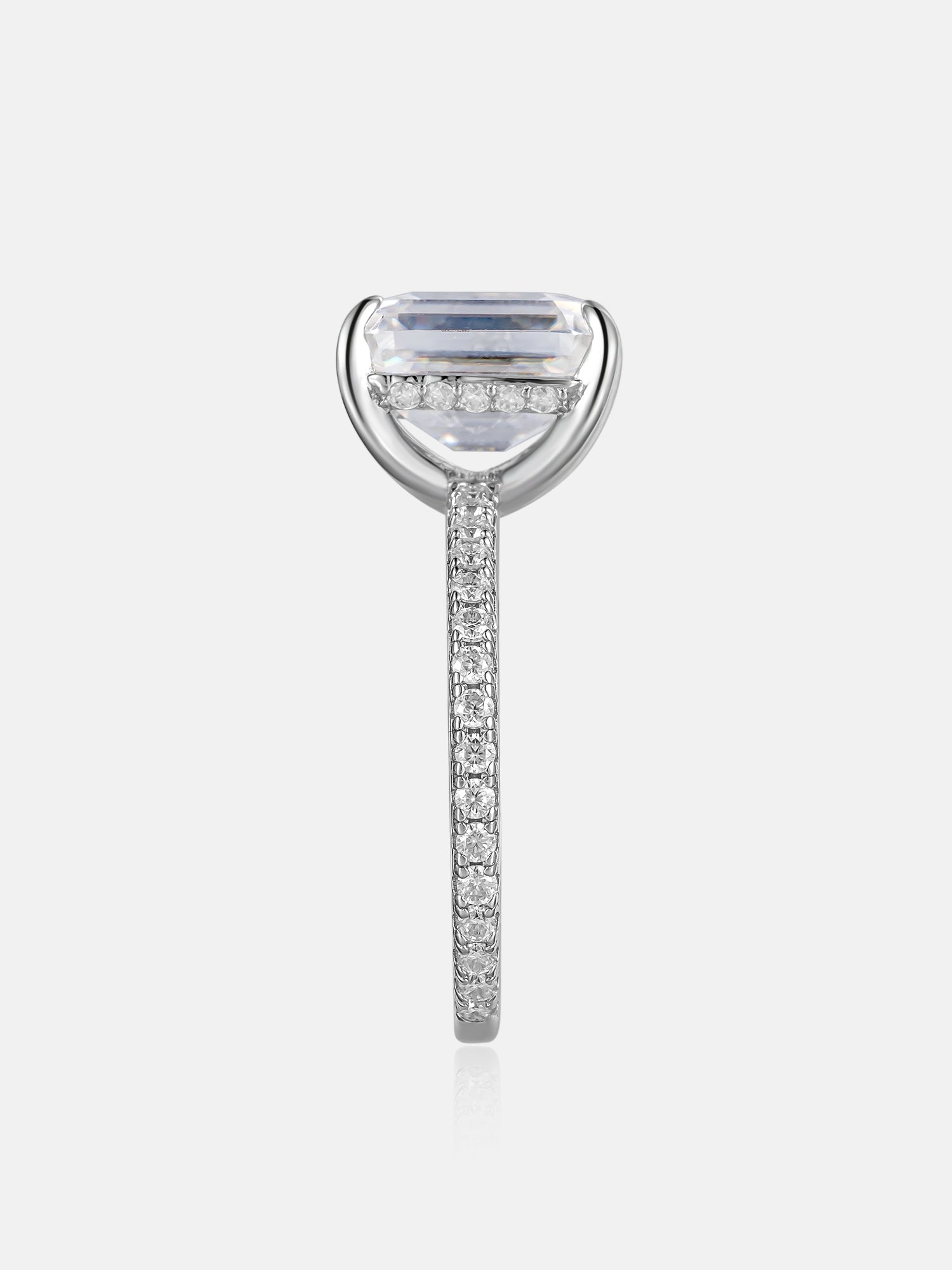 5CT Solitaire Emerald Cut Moissanite Engagement Ring